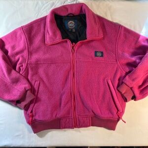 Vintage CB Sports Team Issue Full Zip Fleece Jacket in Hot Pink